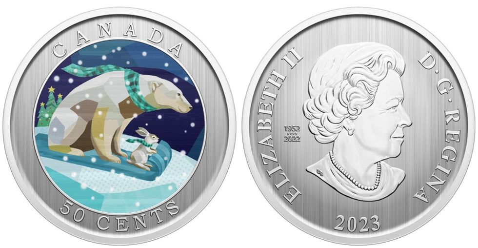 50-Cent Lenticular Coin \u2014 Holiday Sledding