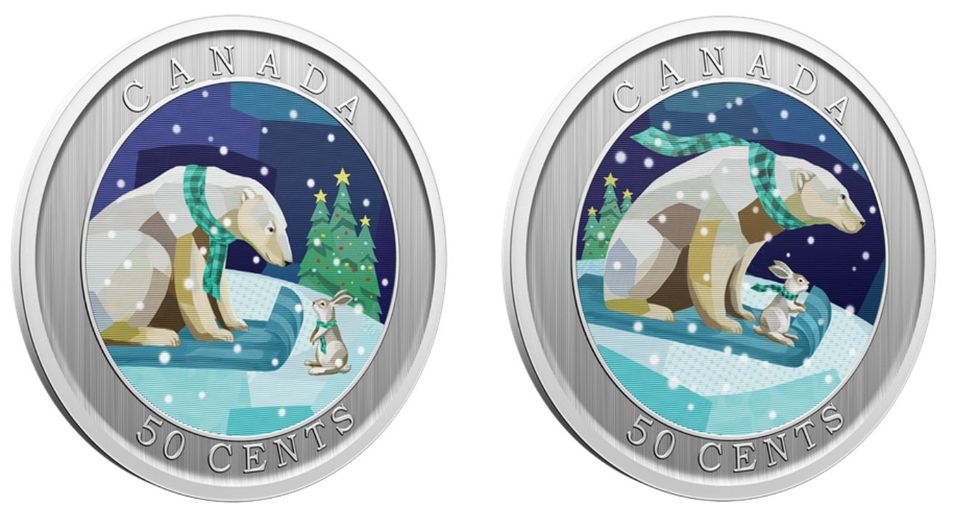 50-Cent Lenticular Coin \u2014 Holiday Sledding