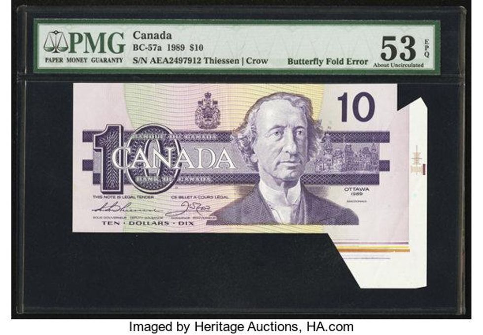 A $10 bill from 1989.