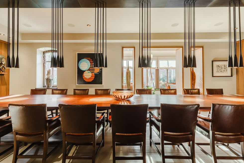 A 20-person dining room table.