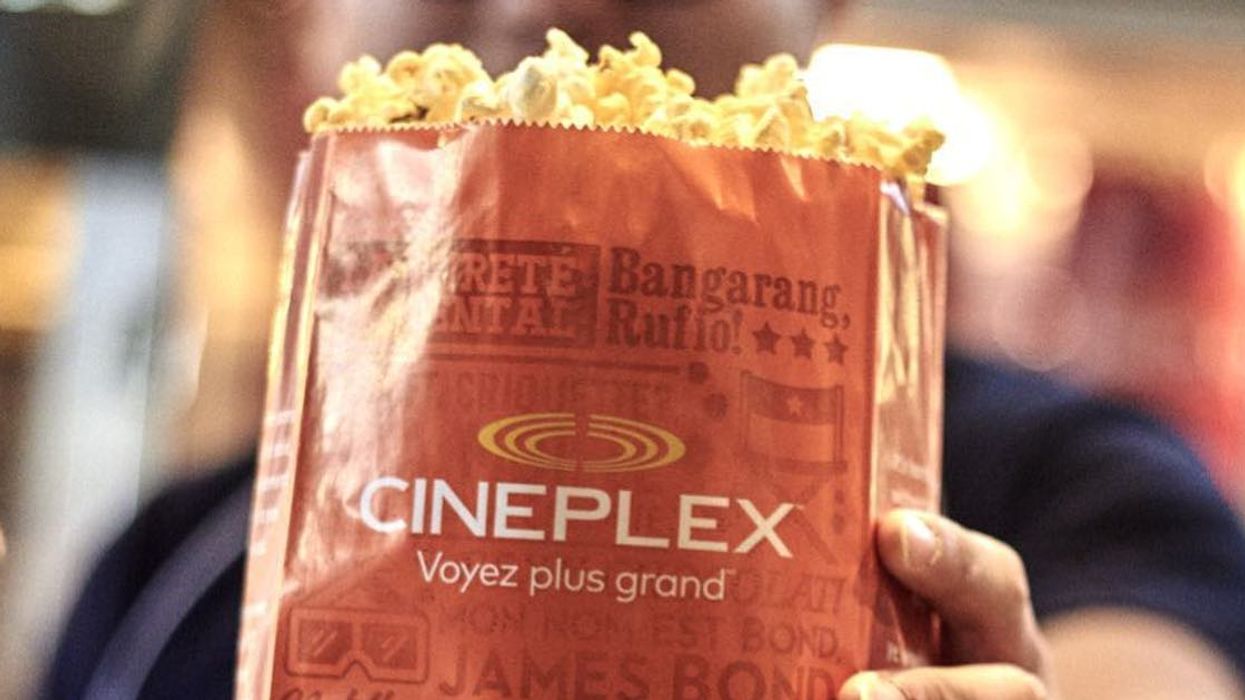 A bag of Cineplex popcorn.