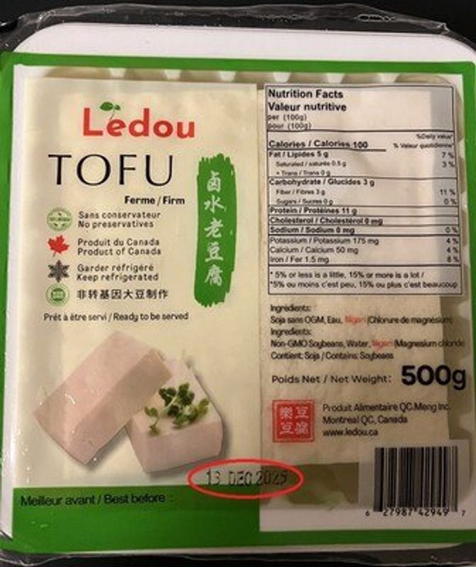 A bag of Ledou tofu.