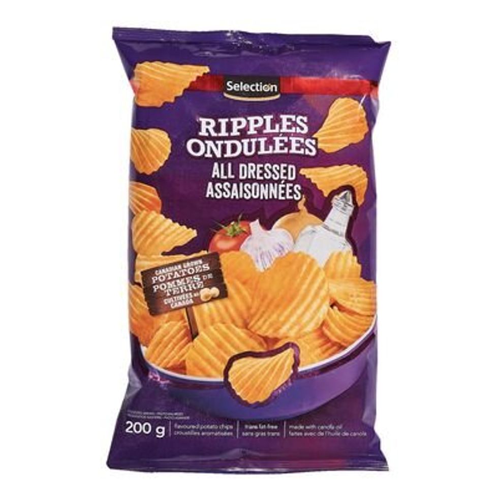 A bag of Selection all-dressed potato chips.\u200b