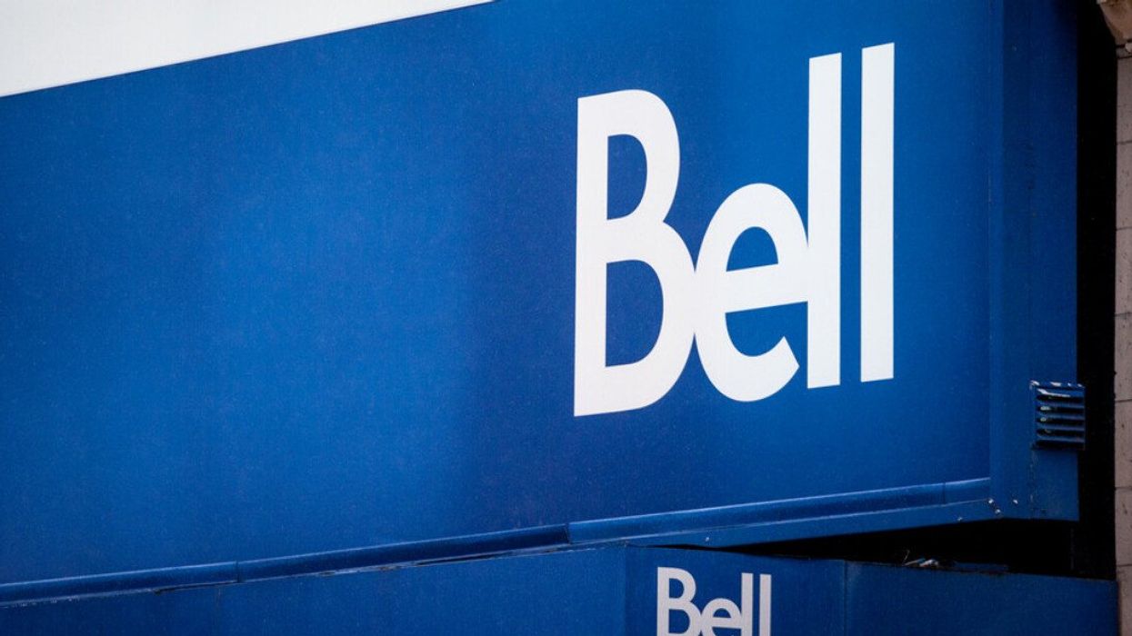 A Bell Canada sign on a building.
