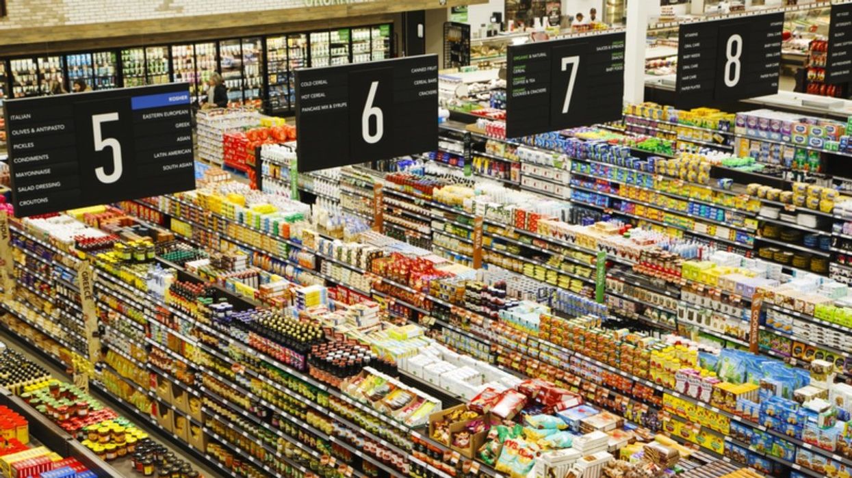 A birds-eye view of a grocery store in Canada.