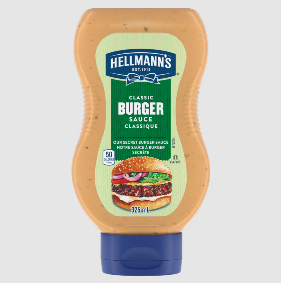 A bottle of Hellman's sauce.