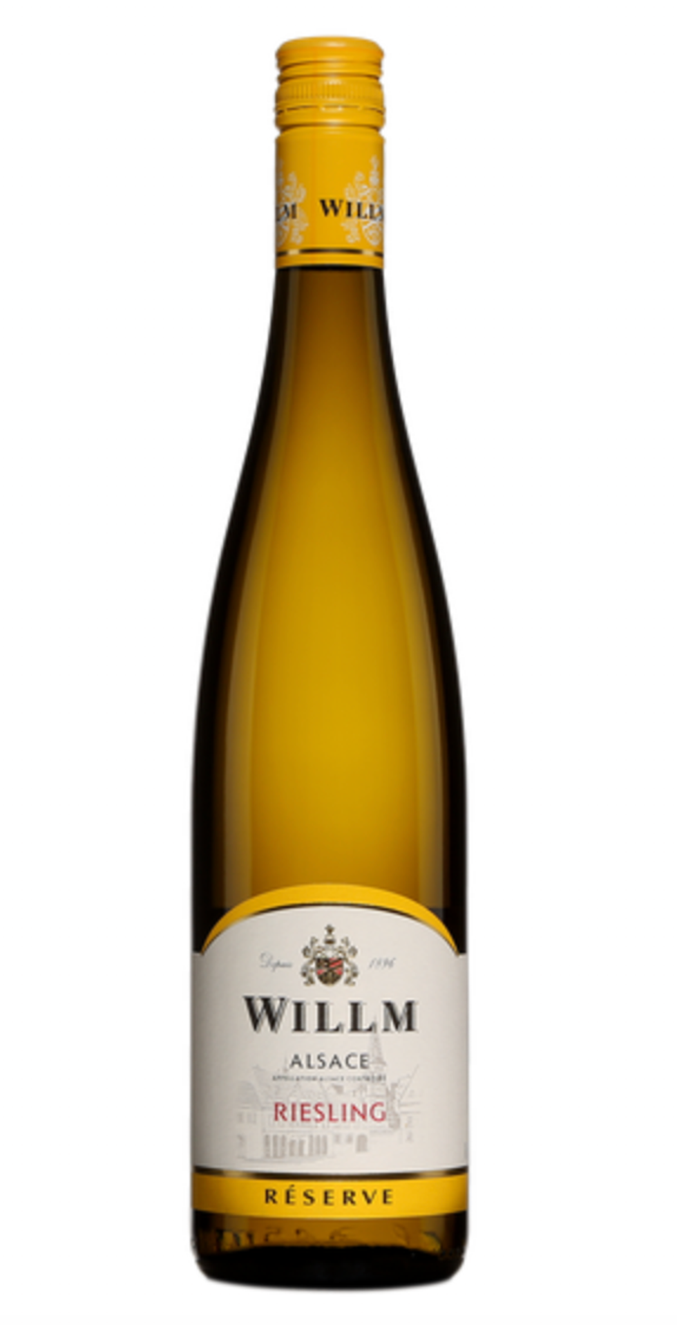 A bottle of Willm Riesling R\u00e9serve.