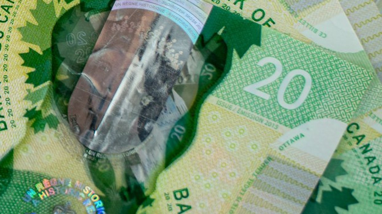 A Canadian $20 bill.