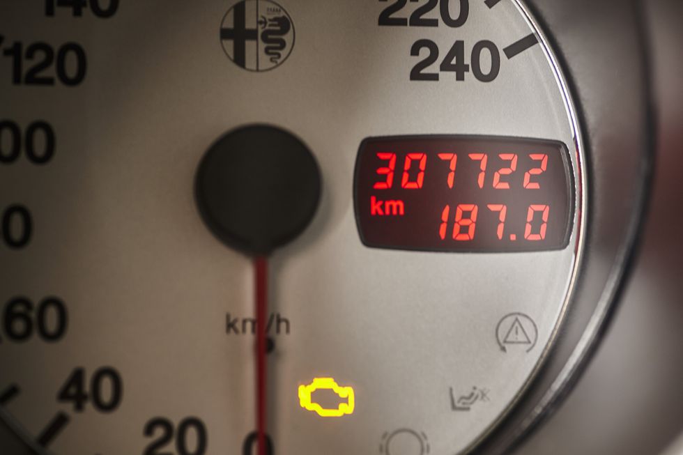 A car odometer.