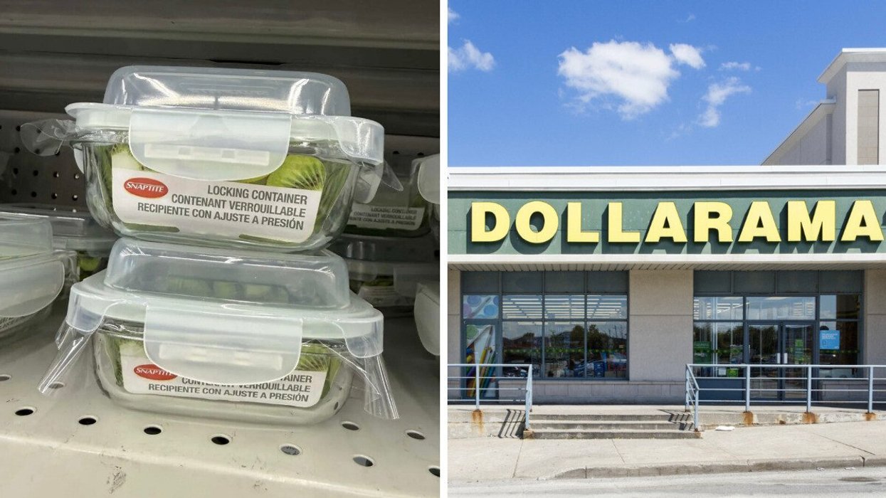 A container. Right: Dollarama.
