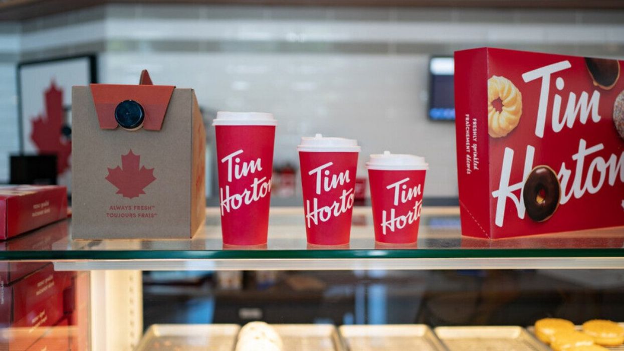 A counter at Tim Hortons.