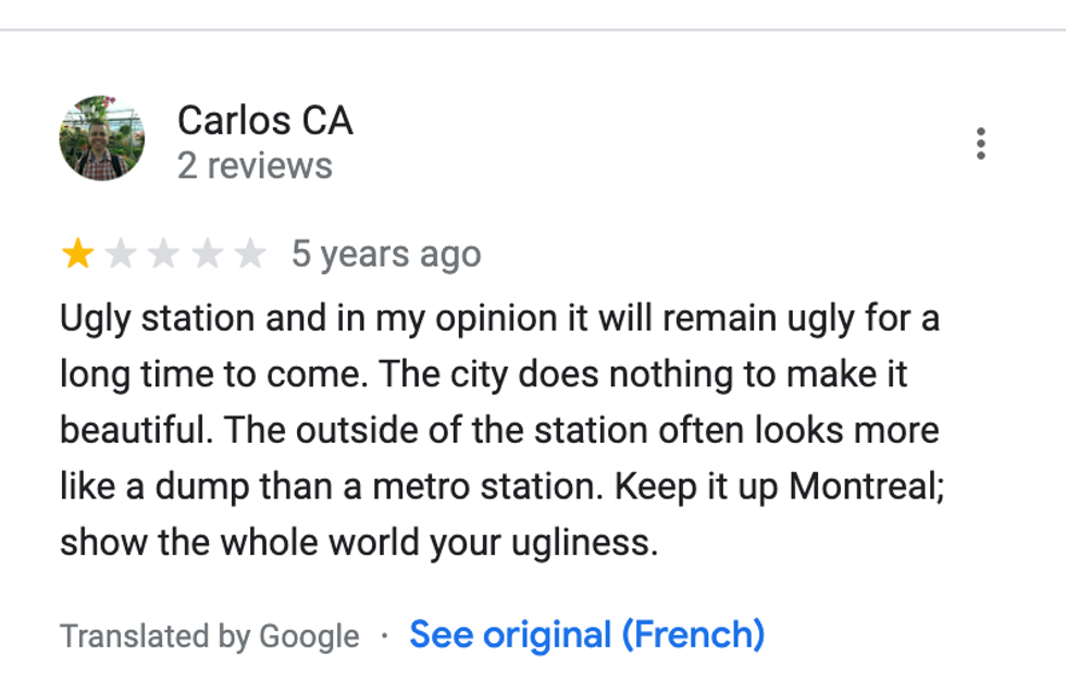 A critical review of Saint-Laurent station by Carlos CA.
