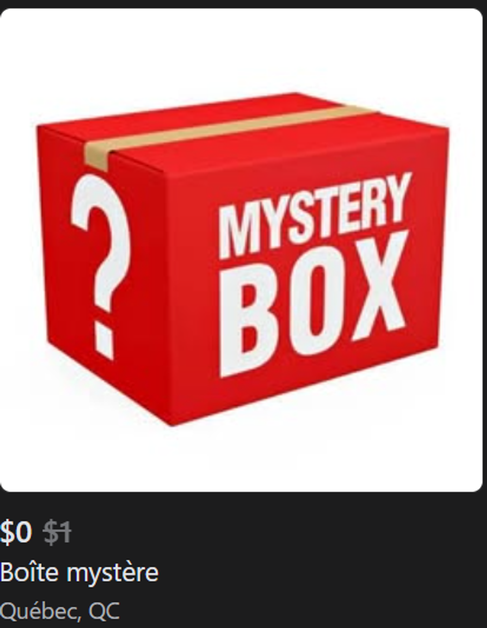 A Facebook Marketplace mystery listing.