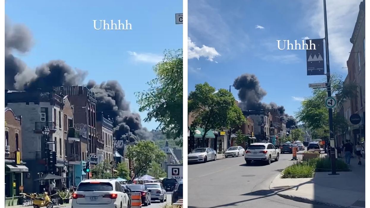 A Fire In Montreal's Plateau Sent Black Smoke Above The City