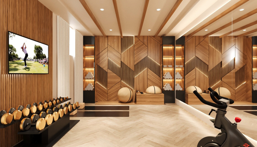 A fitness room and gym.