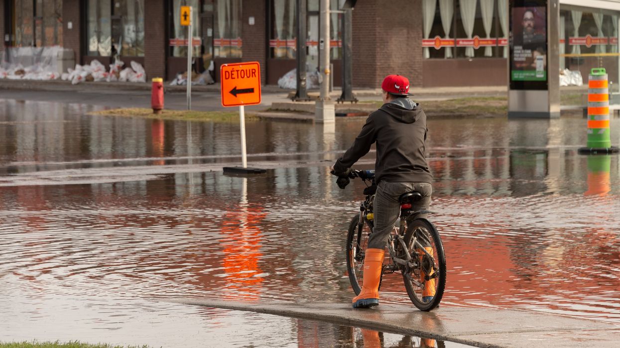 A flooded Montreal street.