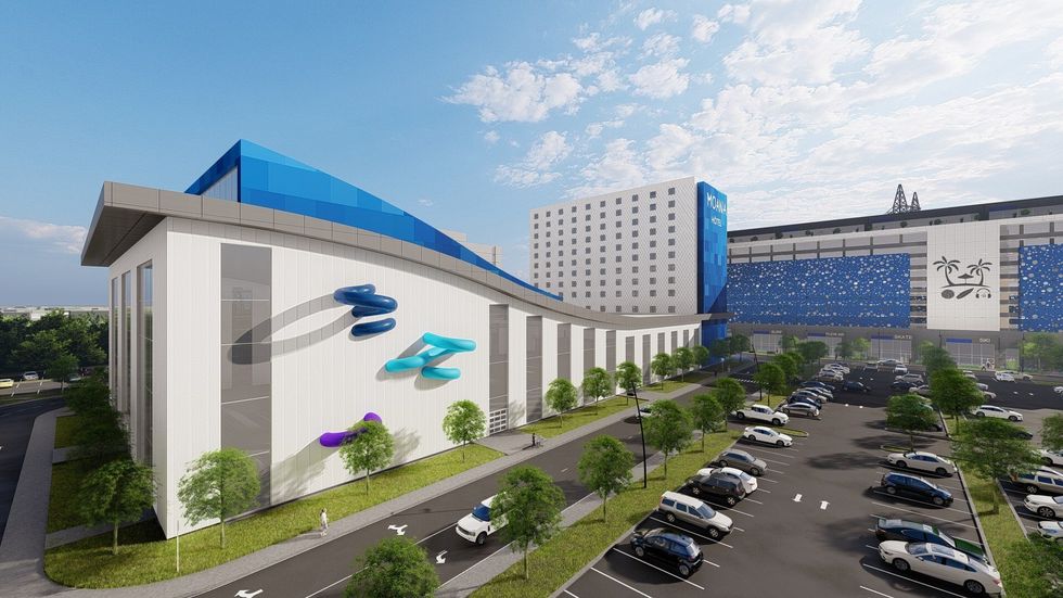 A generated image of Mirabel's indoor waterpark.