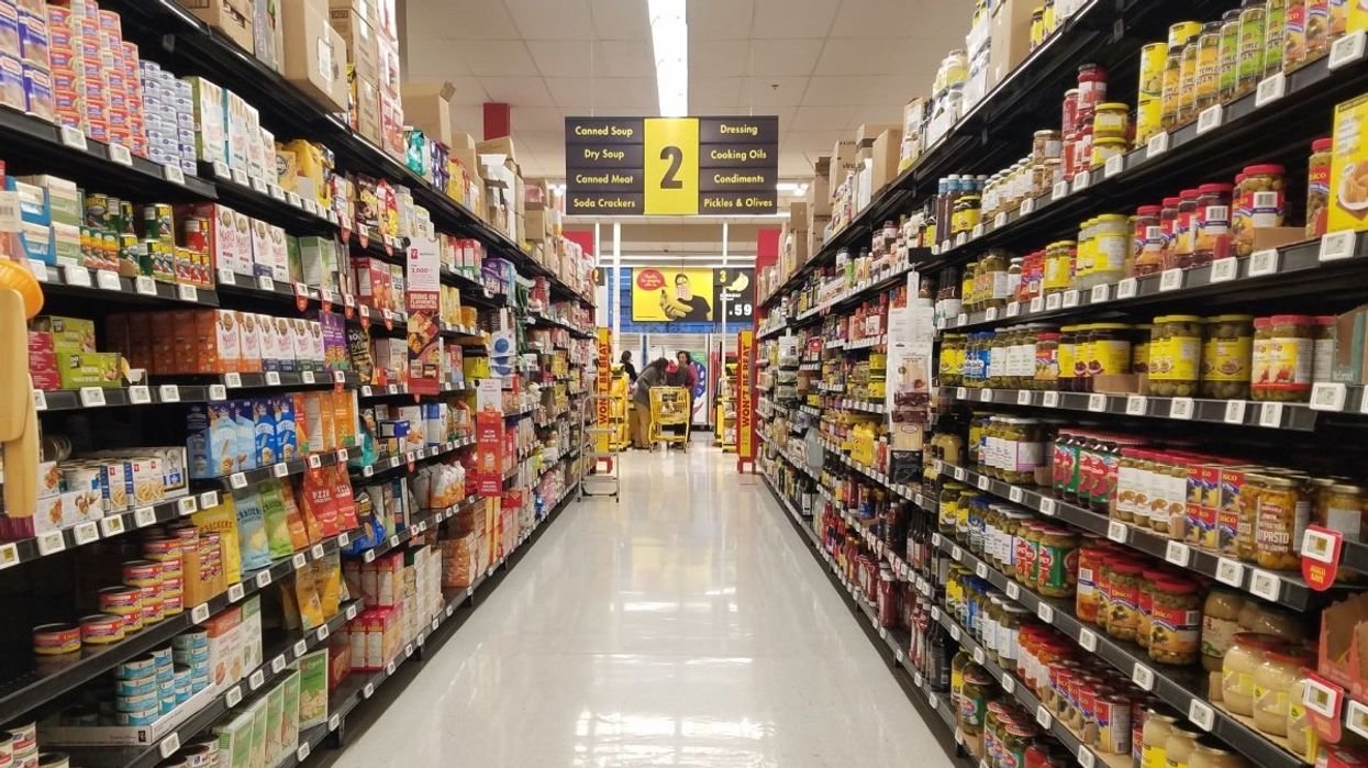 A grocery store aisle in Canada.