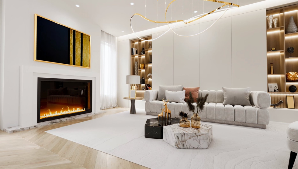 A living room in the manor.