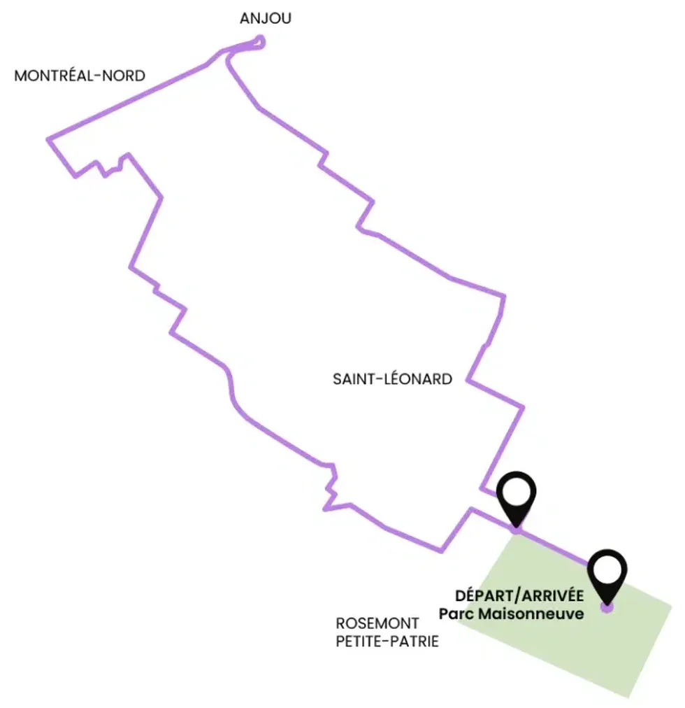 A map for a Montreal bicycle race