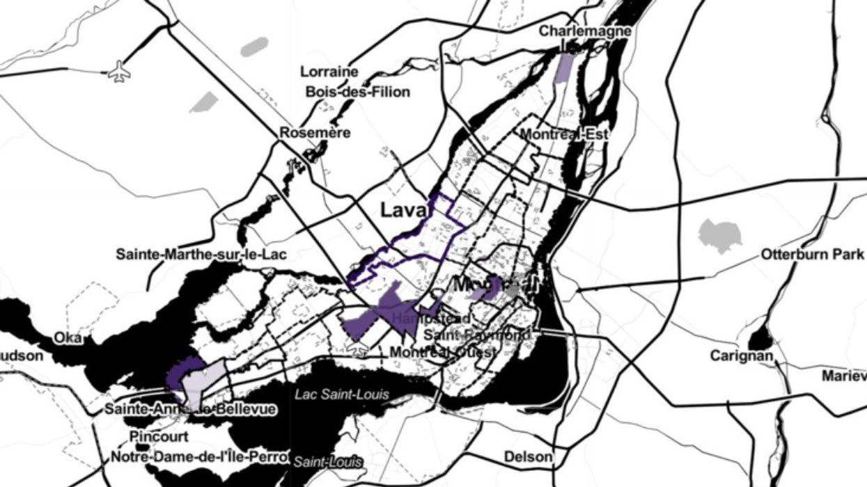 A map of Montreal showing where police stops occur.