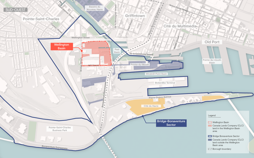 A map situating the Wellington Basin in relation to other plans for the area.