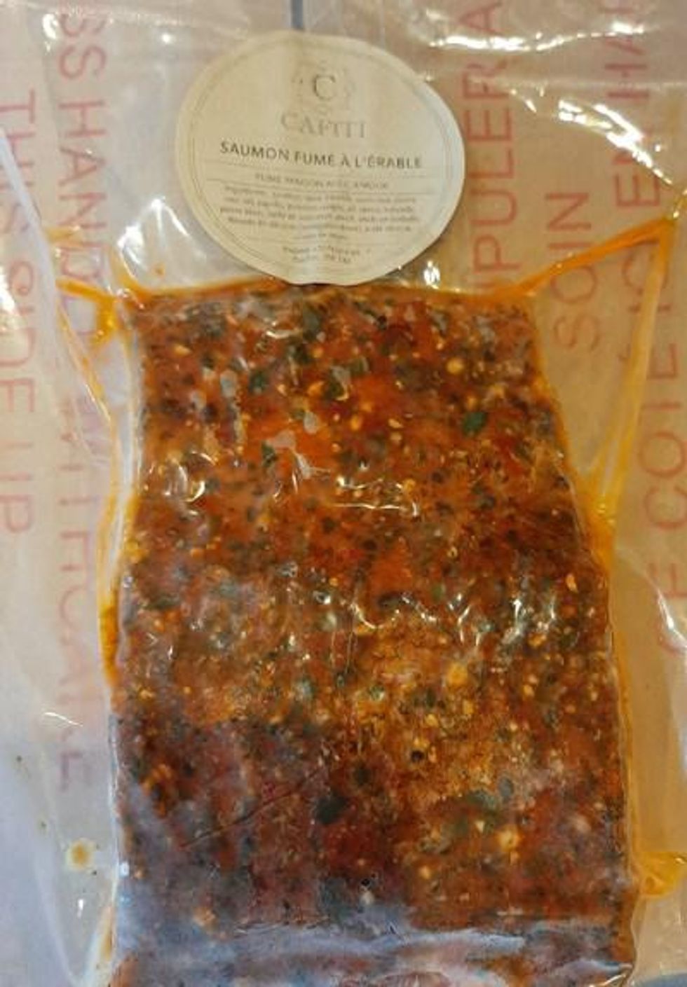 A package of Cafiti smoked salmon.