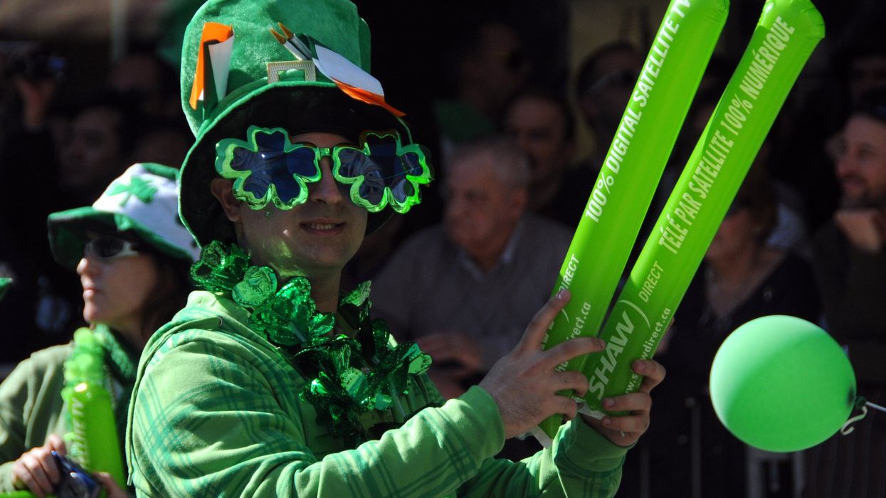 A participant in the 2013 edition of the Montreal Saint Patrick's Day parade.