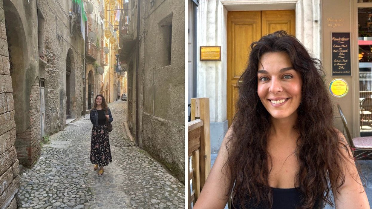 A person in France. Right: A person.