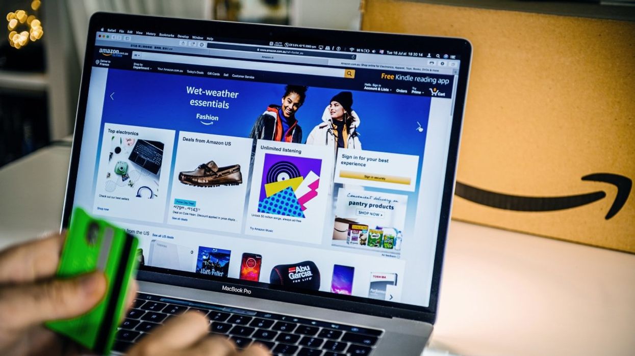 A person shopping on Amazon on their laptop.