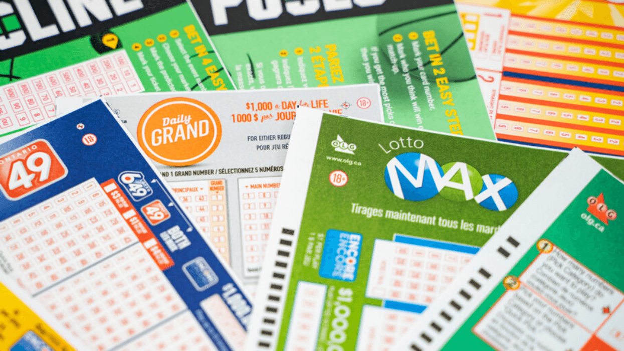 A pile of Canadian lottery games, including Lotto Max.
