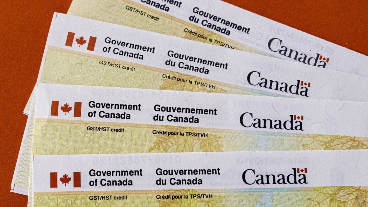 A pile of GST/HST credit cheques sent out to Canadians by the Canada Revenue Agency.