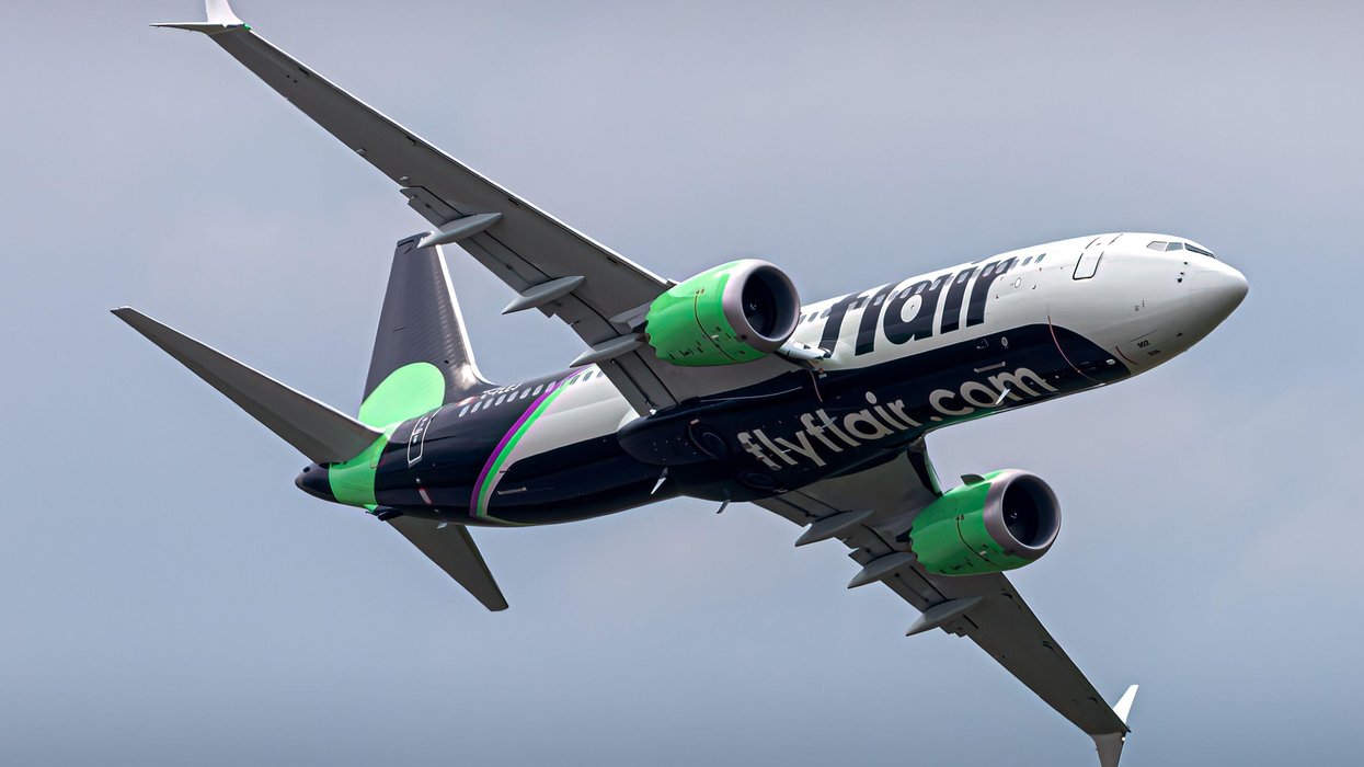 A plane in flight.