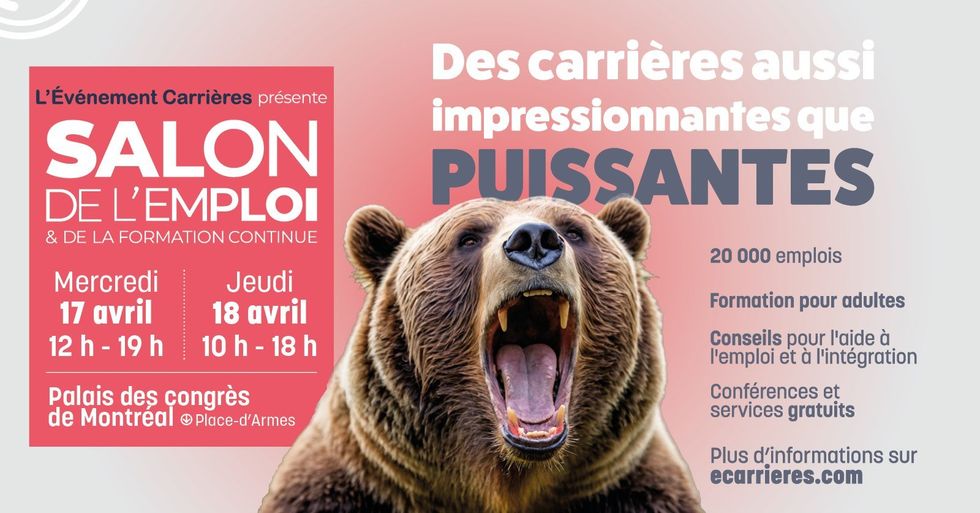 A poster for an upcoming job fair in Montreal. \u200b