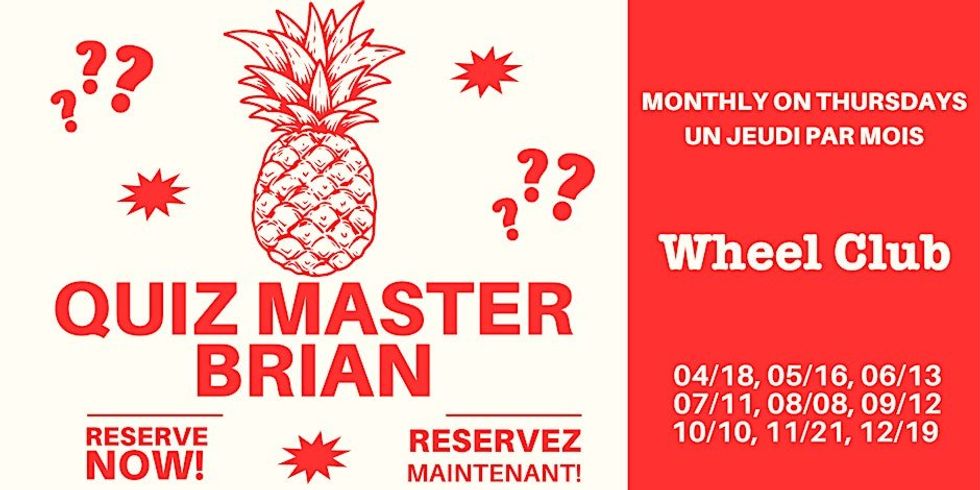 A poster for an upcoming trivia night in Montreal.