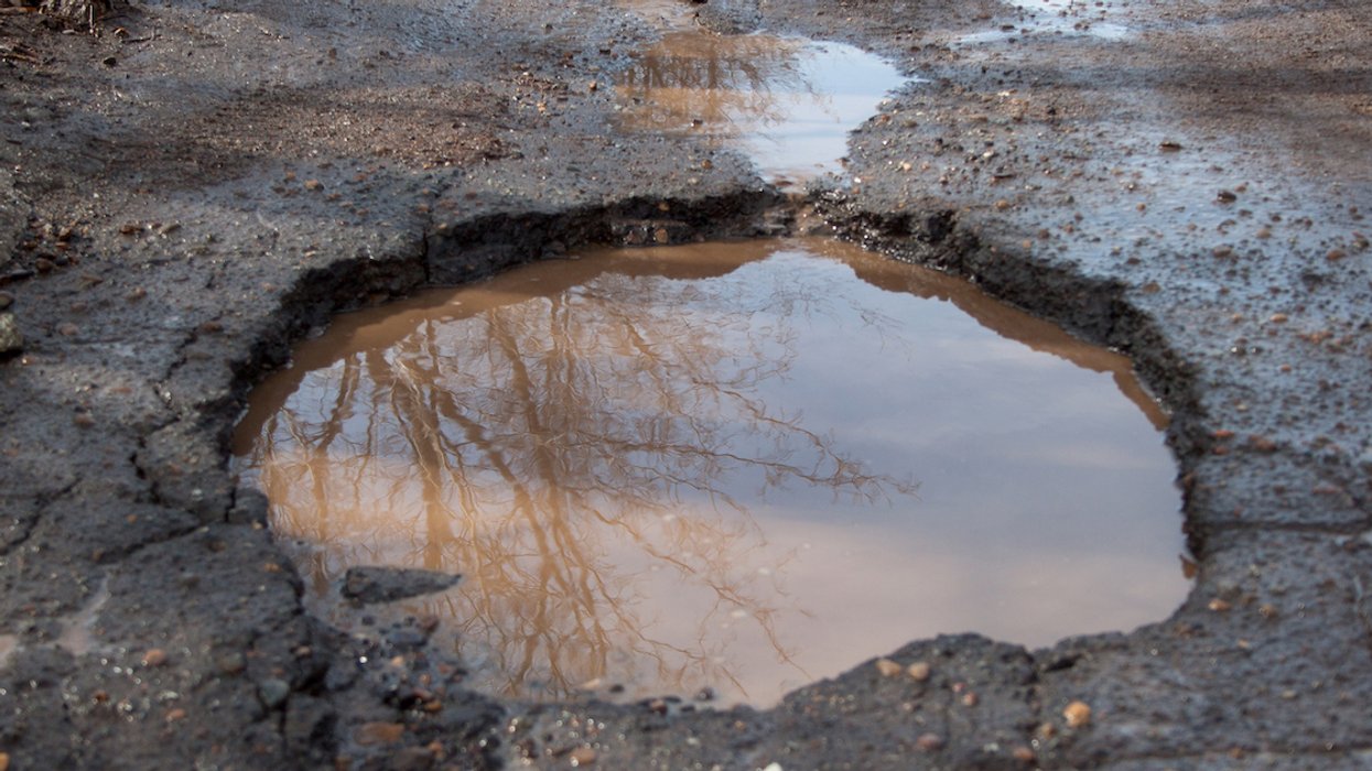 A pothole in Montreal.