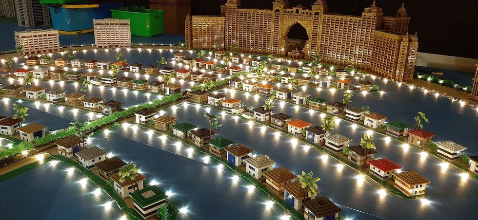 A recreation of the Palm Islands, Dubai.