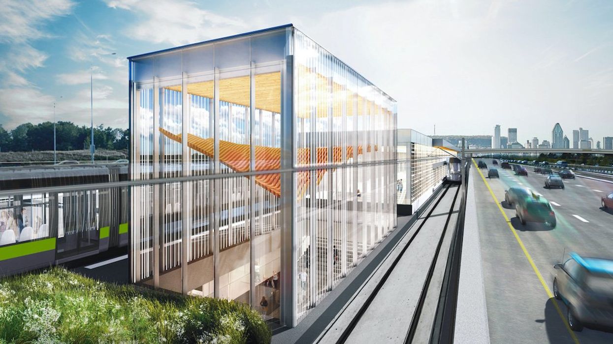 A rendering of the future Panama station of the Réseau express métropolitain (REM).