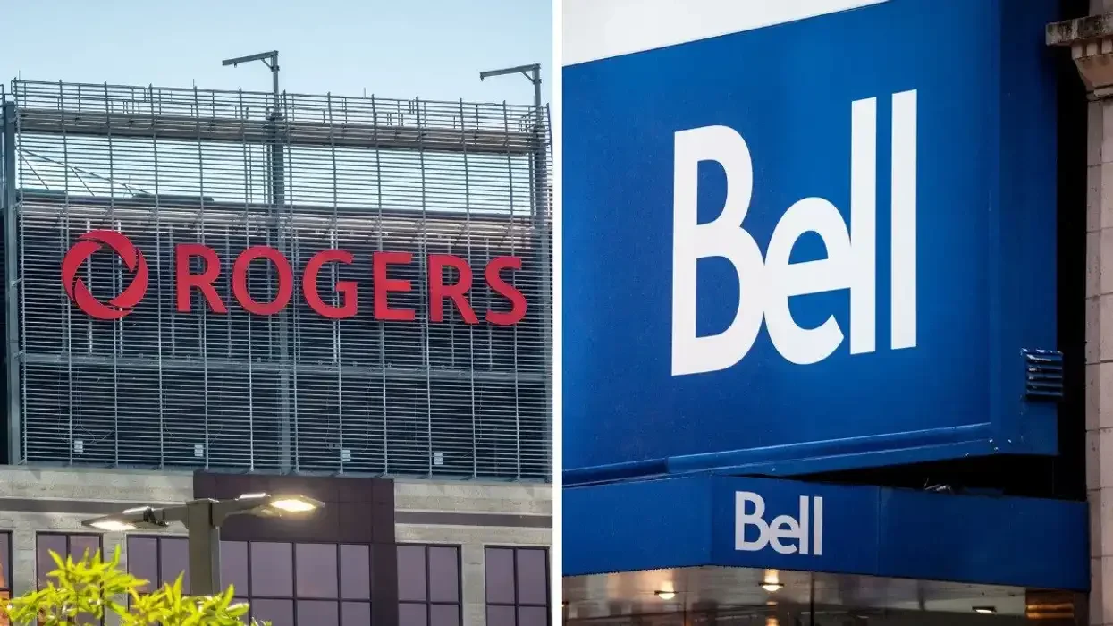A Rogers sign. A Bell sign.