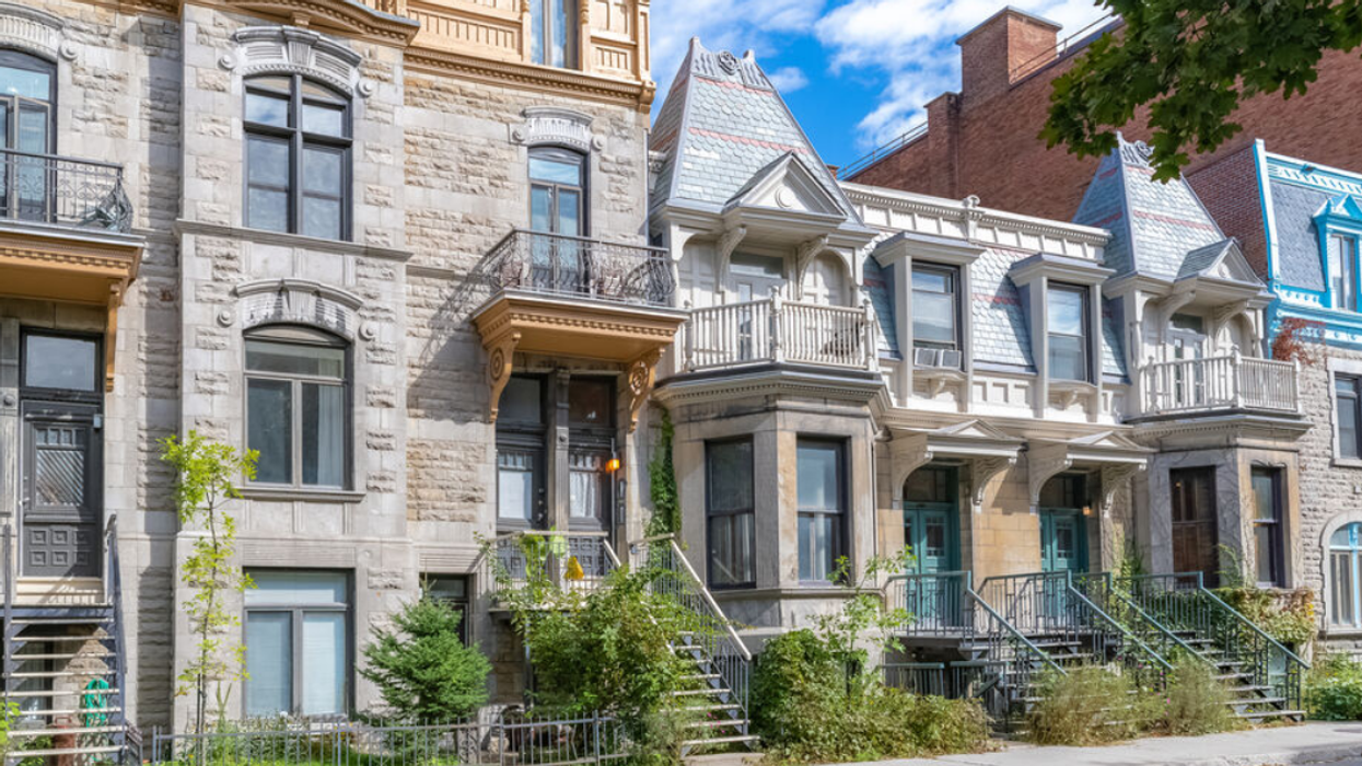 A row of townhomes in Montreal.
