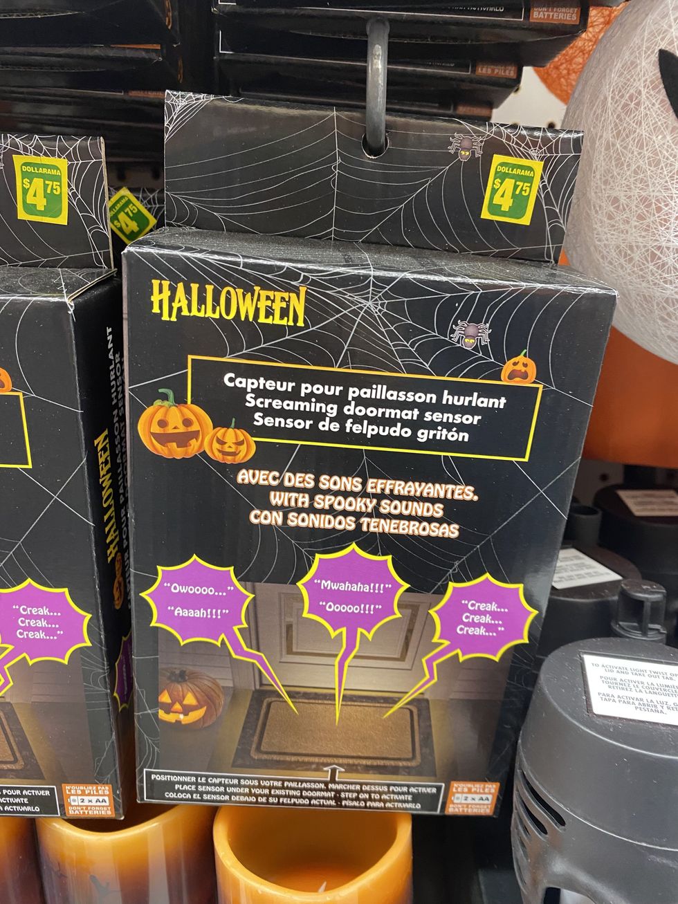 A screaming doormat for sale at Dollarama