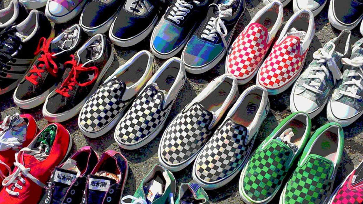 A selection of colourful Vans footwear.