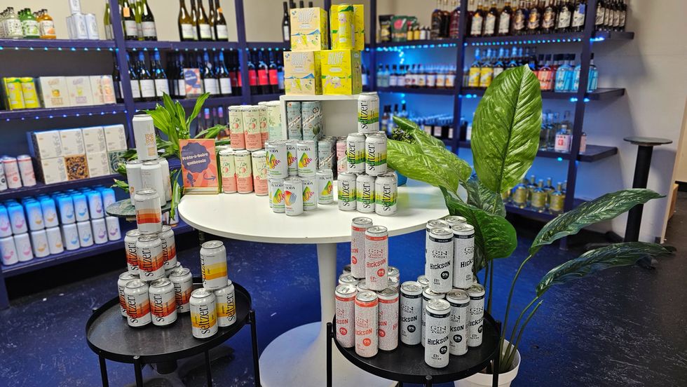 A selection of locally-made seltzers and non-alcoholic alternatives to White Claw.