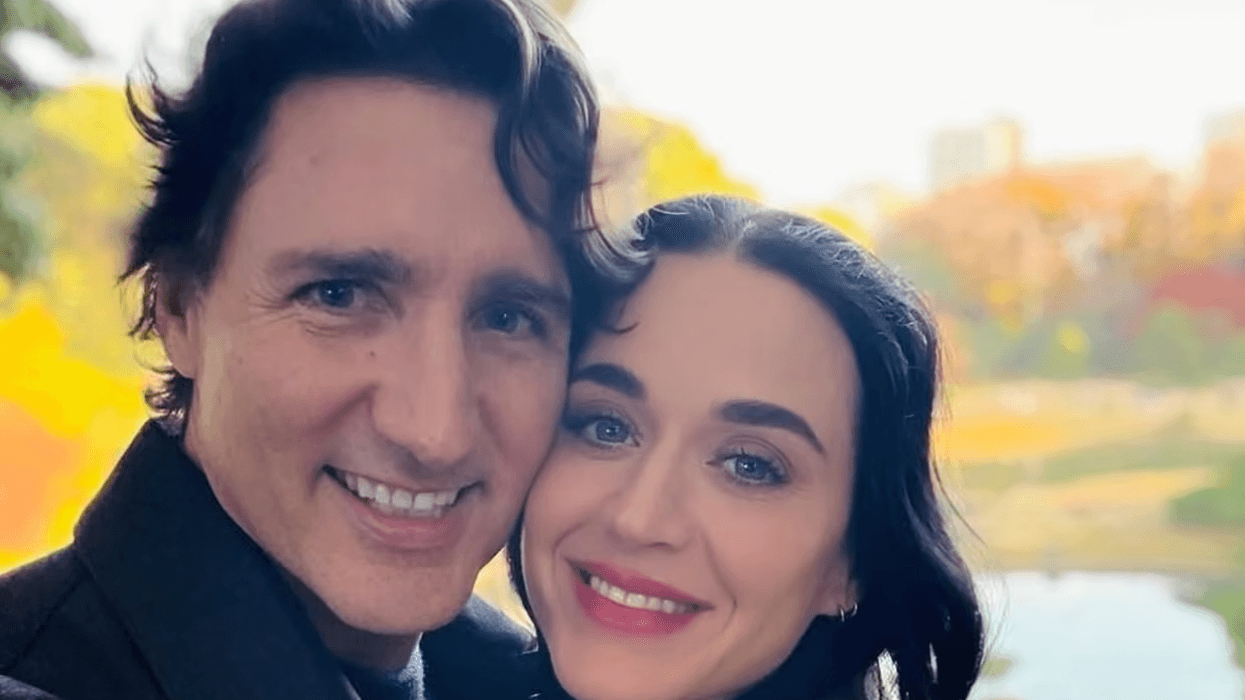 A selfie of Justin Trudeau and Katy Perry.