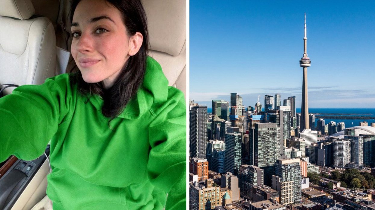 A selfie. Right: City of Toronto.