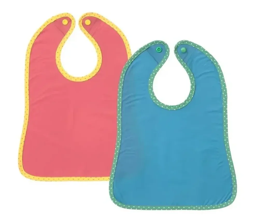 A set of MATVR\u00c5 children's bibs from IKEA.