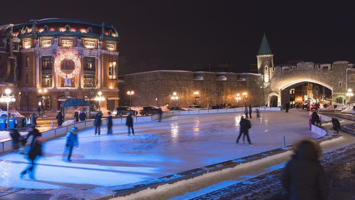 A skating rink in Old Quebec.