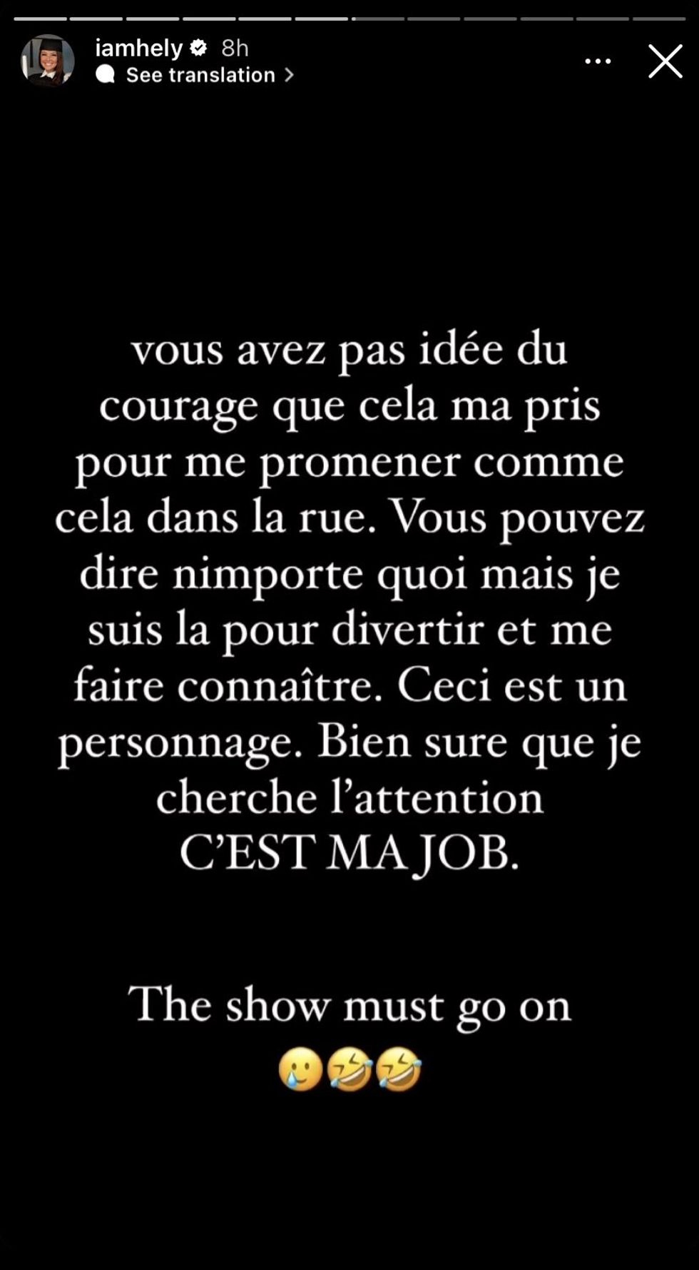 A slide from Boudreau's Instagram story.