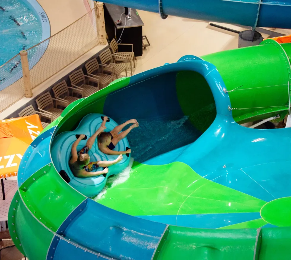A slide inside Oceania water park.