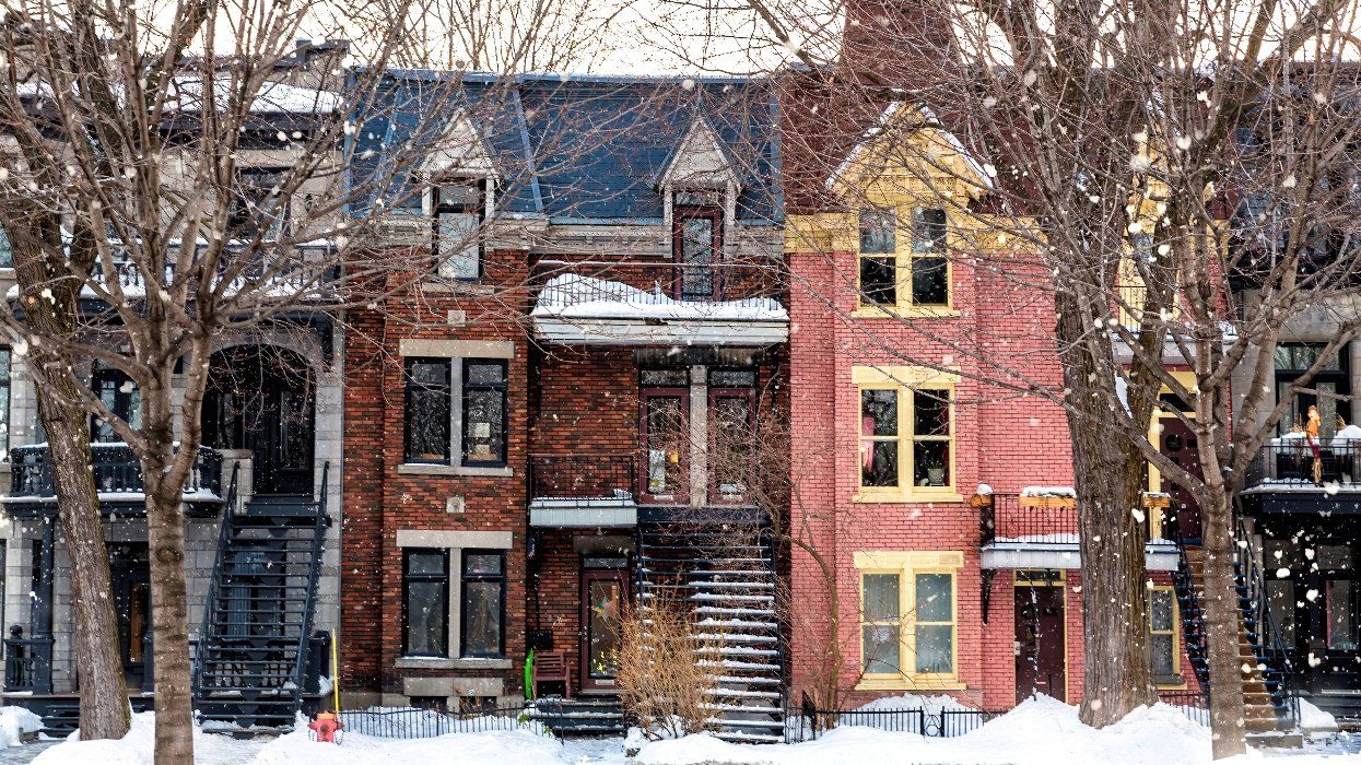 A snowy Montreal street.